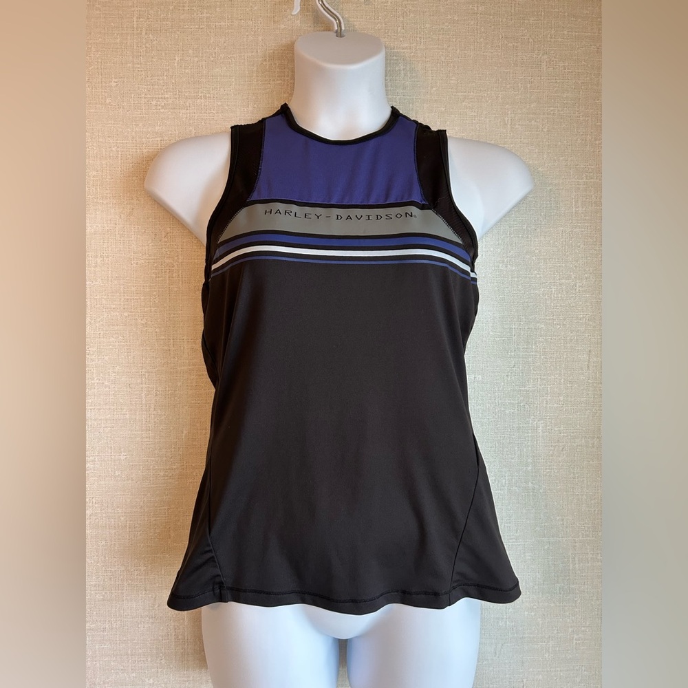 Harley Davidson Womens Performance Tank Black Purple Pullover Stretch Size Small